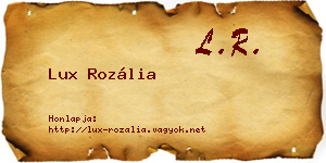 Lux Rozália névjegykártya